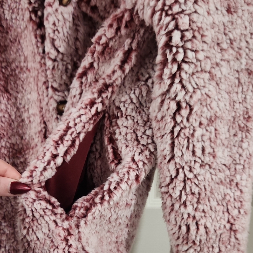 Pink Lily Blush Teddy Sherpa Jacket - Pink - Picture 5 of 6